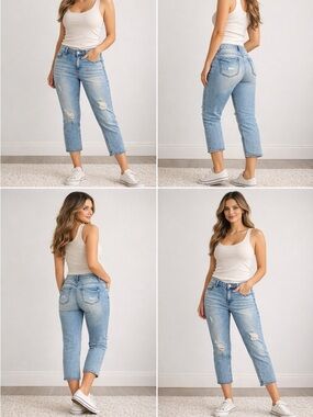 Maurices Distressed Skinny Jeans Size 11/12 Light Wash Mid Rise Stretch